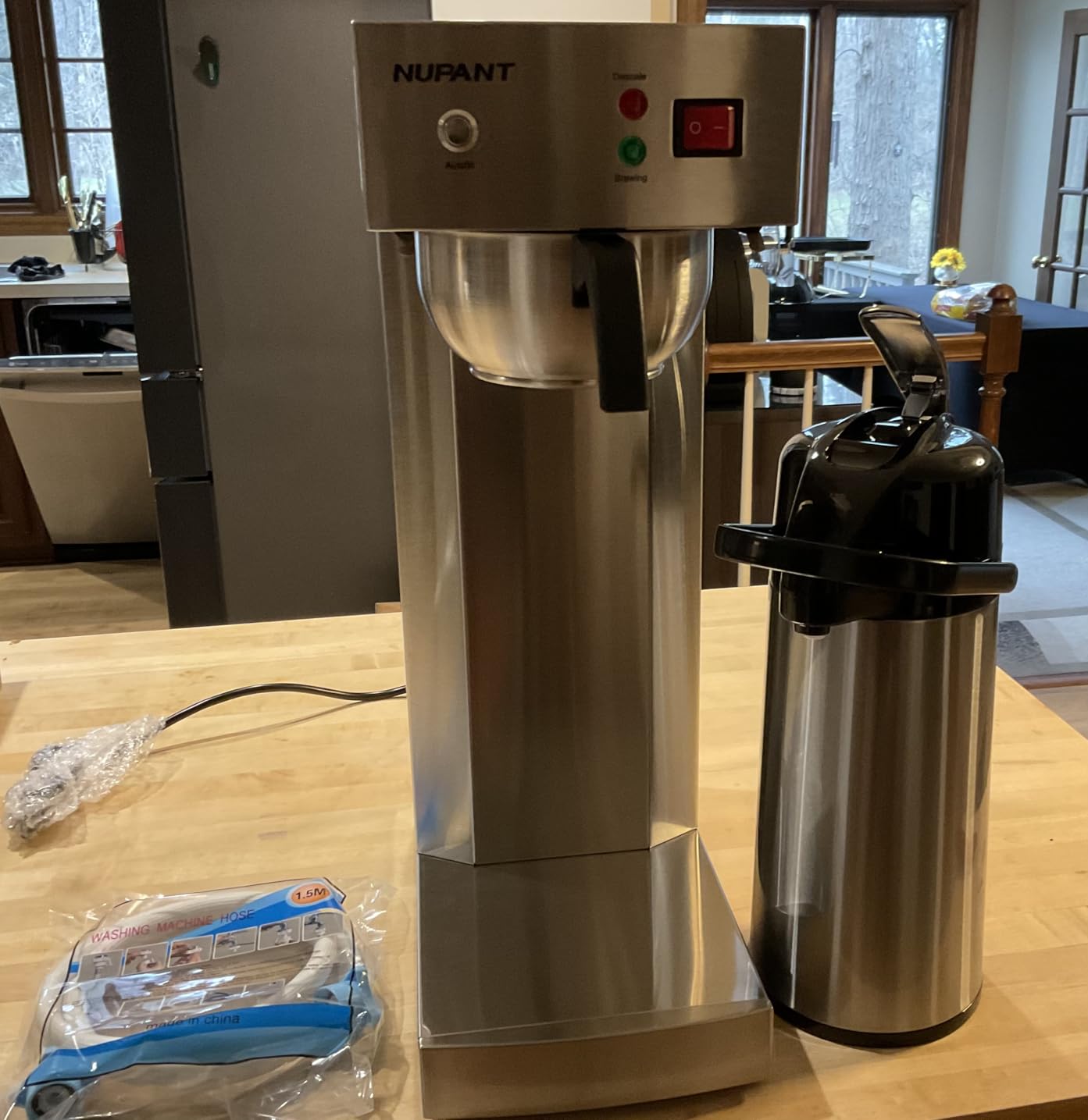 NUPANT Auto-Filling Commercial Airpot Coffee Brewer 2.2L/74oz Drip Coffee Maker Machine with 24 Hours Hot Thermal Carafe Stainless Steel Pour Over Coffee Dispenser 120V/1450W for Restaurant Office customer photo 1