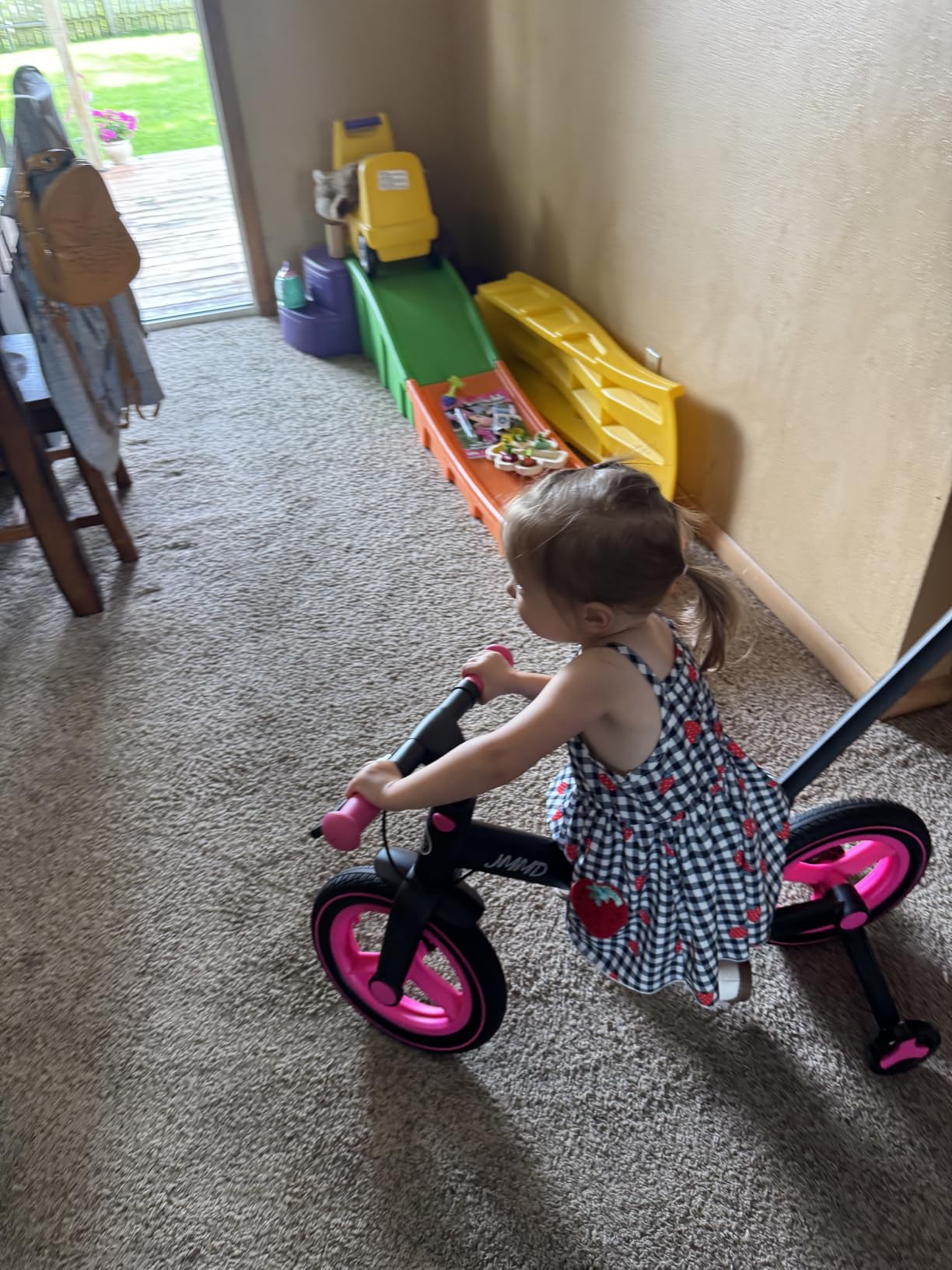 JMMD 6 in 1 Toddler Bike with Push Handle for Kids 18-60 Months, 12