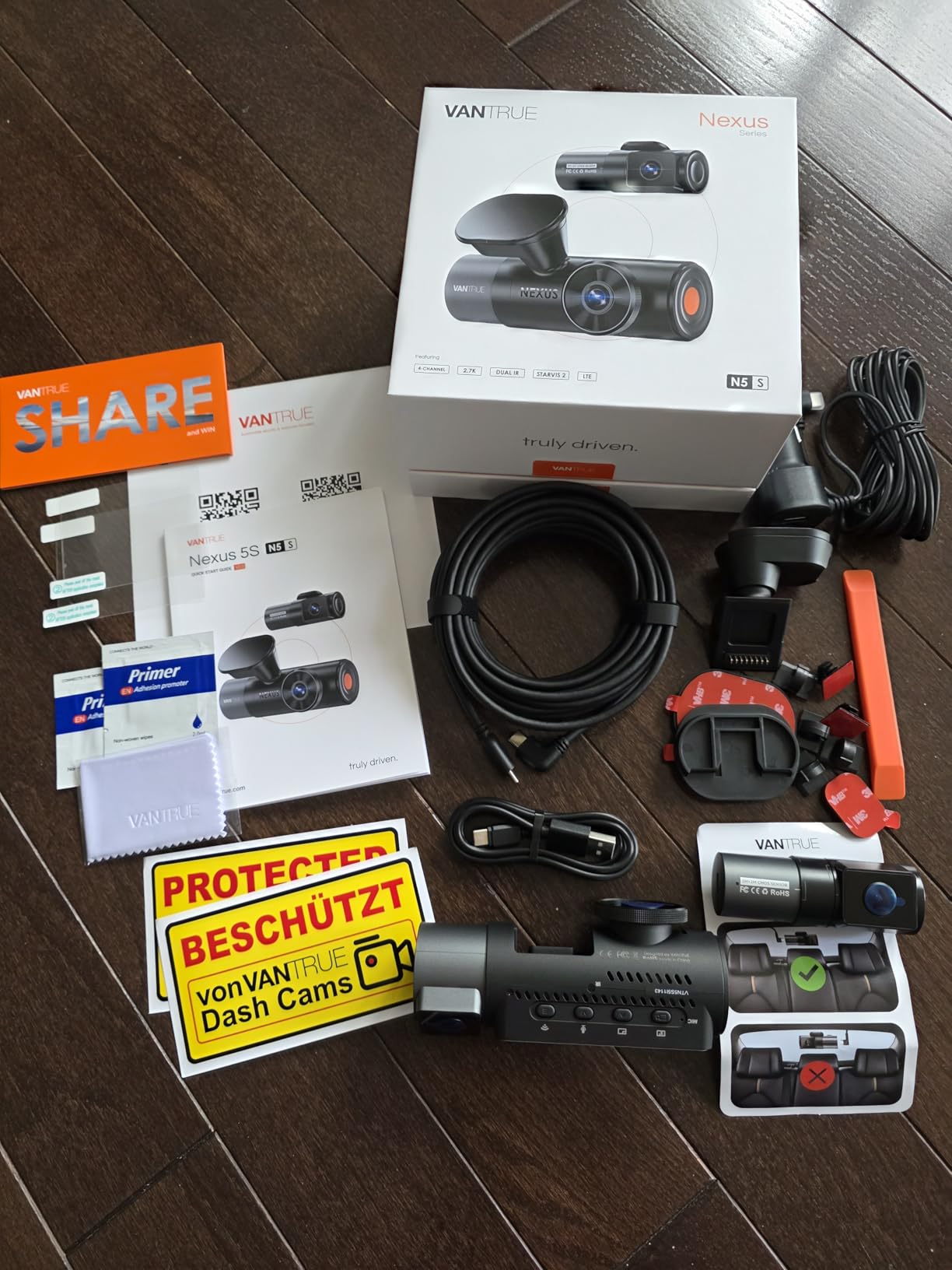 Vantrue N5S 4 Channel 360 Degree 2.7K Dash Cam | 2.7K+1080P*2+1440P Front and Rear Dashcam, STARVIS 2 Night Vision, 24H Parking Mode, WiFi, Voice Control, GPS, Support 1TB Max customer photo 1