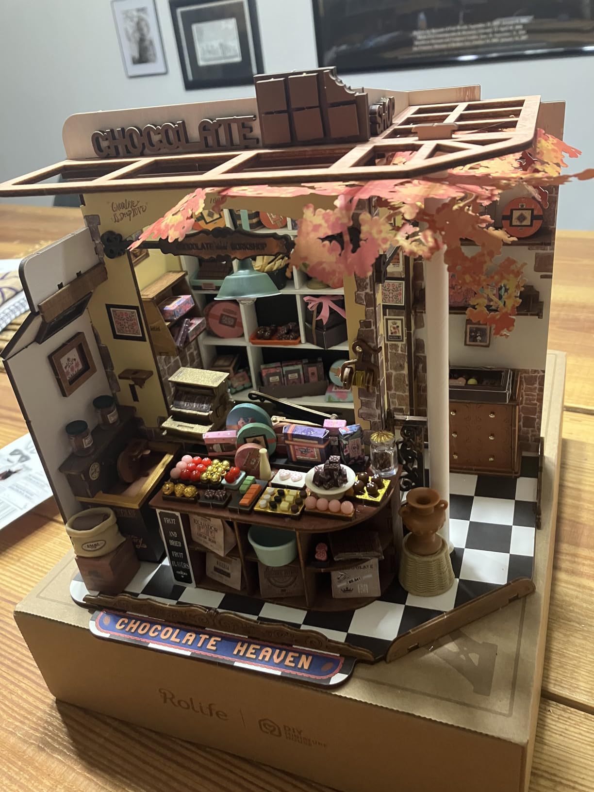 Rolife Henry's Chocolate Shop DIY Miniature Dollhouse Kit Gift for Adults | 1:18 Scale Tiny House with LED Light customer photo 2