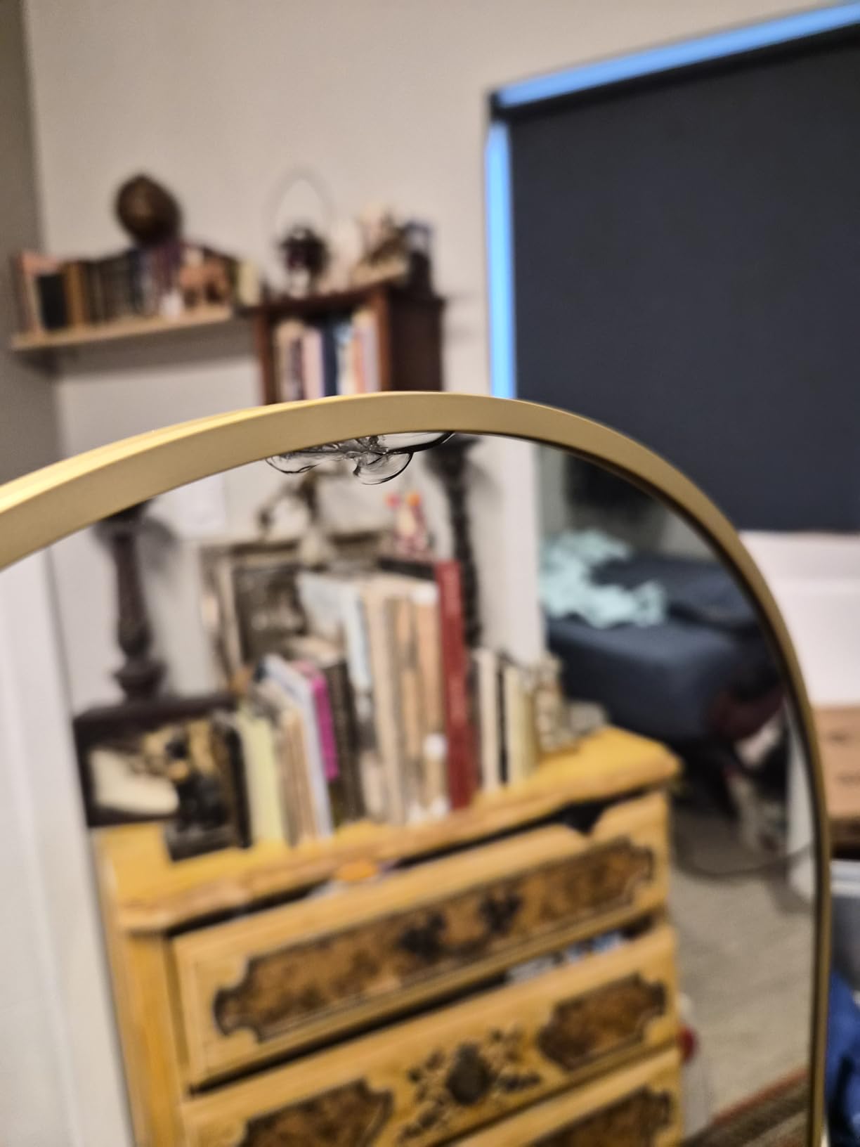 KOMCOTE Full Length Floor Mirror, 91x46 Inch Oversized Arched Standing Mirror in Black for Bedroom, Living Room, Dressing Room - Elegant Freestanding Leaning Mirror Decor customer photo 2