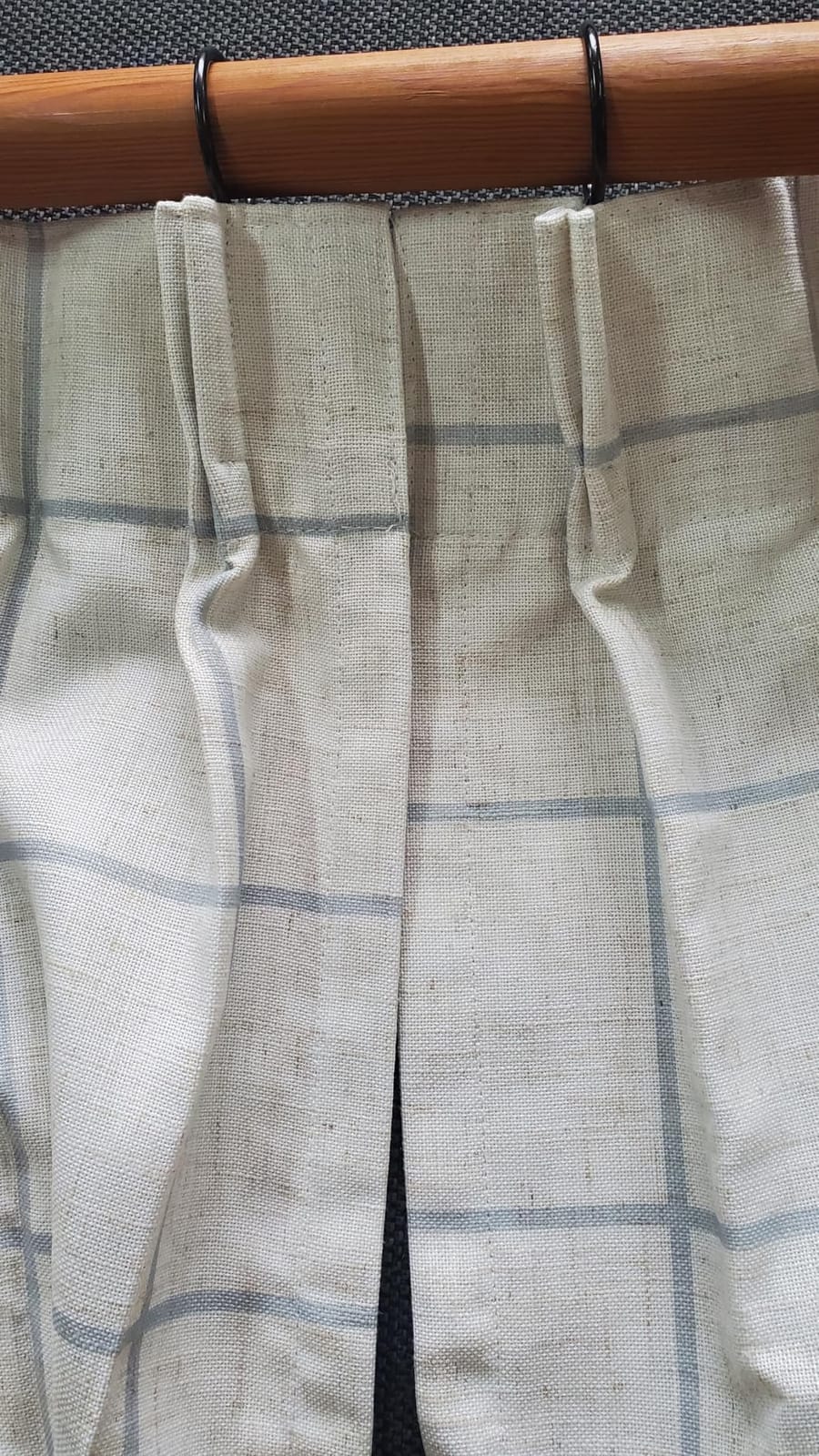 THREE GIRLS Pinch Pleated Plaid Curtains Blackout Linen Gingham Curtains for Living Room,Bedroom Checkered Patterned Insulated 84 Inches Long Double Layer 2 Panels Set Printed Design Darkening customer photo 2