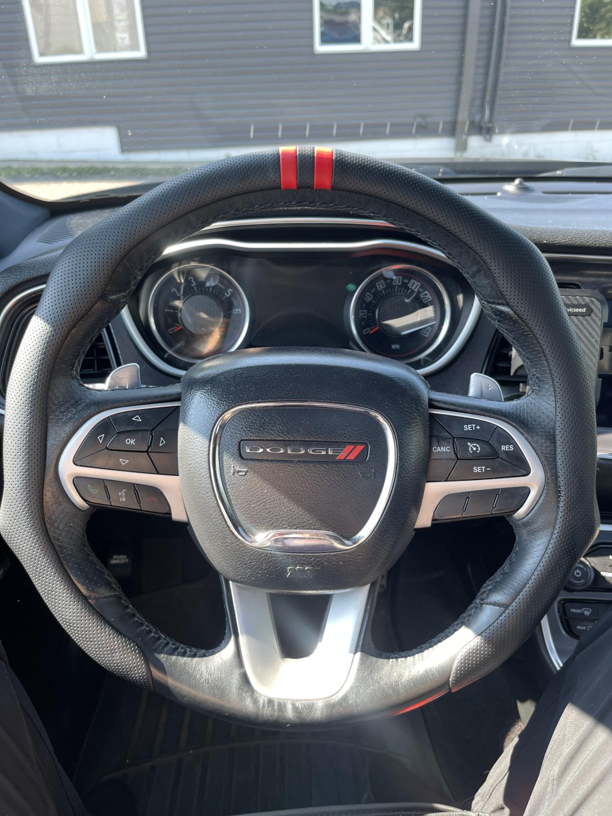 Quick Install Sporty Black Perforated Nappa Leather Steering Wheel Cover for All 14½ to 15 inches Car Sedan Coupe SUV Pickup customer photo 2