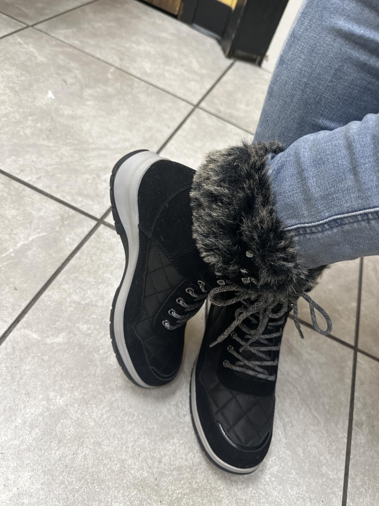 mysoft Women's Snow Boots Waterproof Insulated Warm Lace-Up Winter Booties for Outdoor customer photo 1