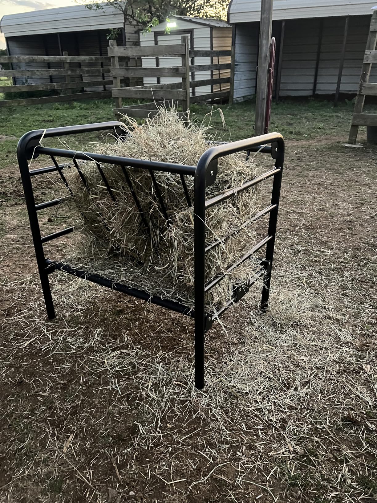 Livestock Hay Feeder 35 Gallon | Heavy Duty Livestock Feeder, Pasture Feeder, Metal Hay Feeder for Mini Horse, Ponies, Goats and Sheep for Hay Feeding customer photo 2