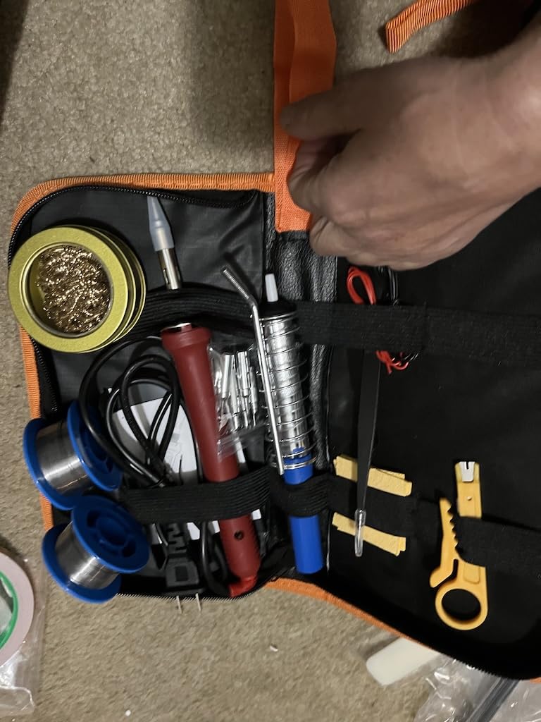 34Piece Stained Glass kit, Stained Glass Grinder & Automatic Water Filling, 5/8 Grinding Drill Bit, Glass Cutting Kit Included, 100W Soldering Kit Included customer photo 2