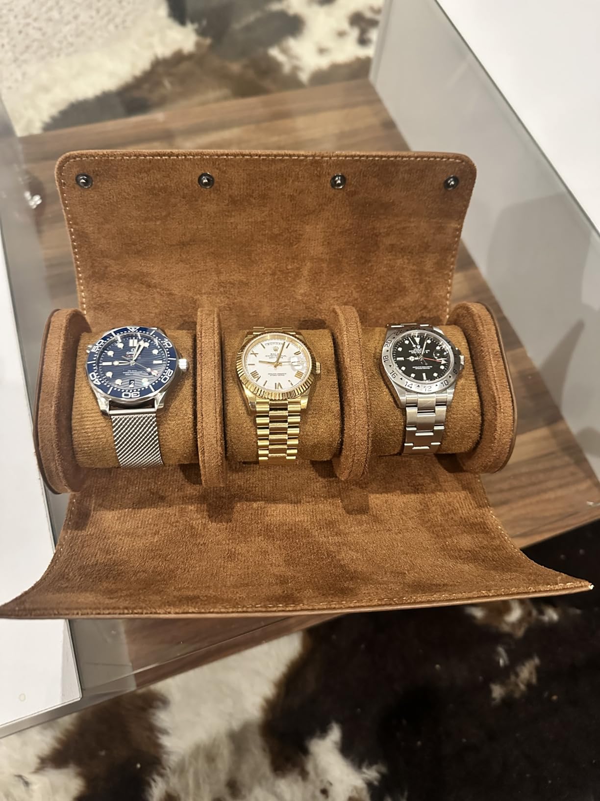 Longjet Watch Roll Travel Case for Men Portable Watches Organizer Box | With Removable Velvet Pillow Holder customer photo 2
