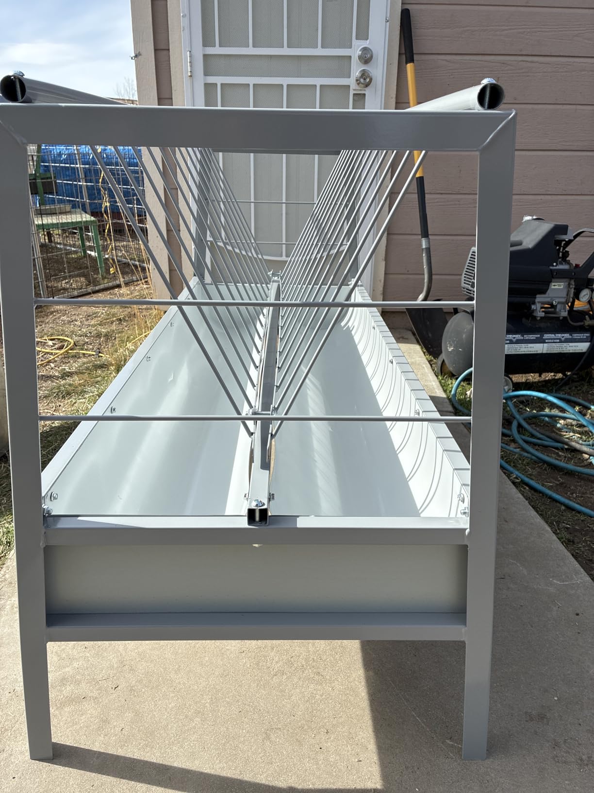 Pasture Hay Feeder 2 in 1 55 Gallon Livestock Feed Trough with 22 | Gallon Feed Pan Hay Grain Livestock Feeder for Sheep, Calf, Cow and Horse customer photo 2