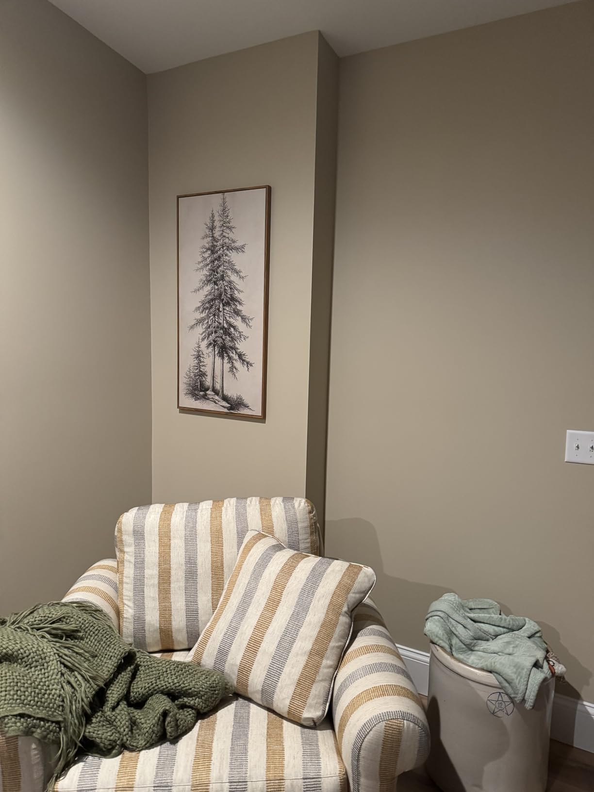 Framed Vertical Vintage Tree Sketch Wall Art for Living Room, 20x40 Inch customer photo 2