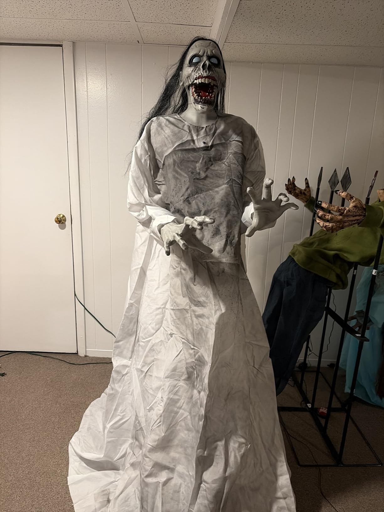 Haunted Hill Farm 5.9-Ft. Motion-Activated Animatronic Lurching Woman | Motion-Activated Lights and Sound, Indoor or Outdoor Creepy Decoration customer photo 2