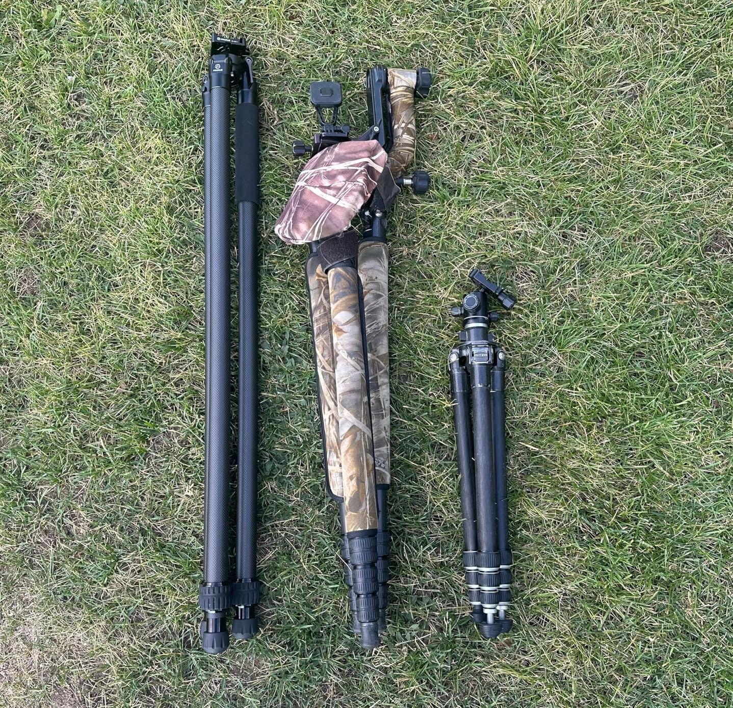 FANAUE Carbon Fiber Hunting Tripod with Arca Swiss QR Plate 360° Ball Head for Shooting DSLR Spotting Scope Binoculars customer photo 1