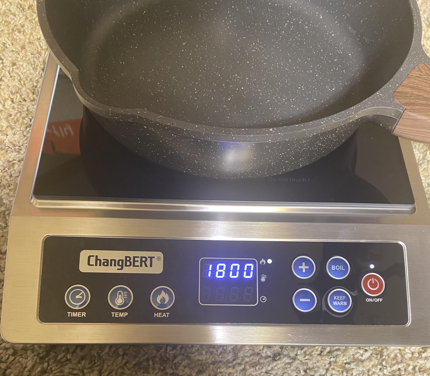 ChangBERT Induction Cooktop NSF Certified Professional Chef Edition Stove, 1800W Commercial Induction Burner with Schott Glass, Large Heating Coil Electric Hot Plate for Restaurant Hotel Food Station customer photo 1