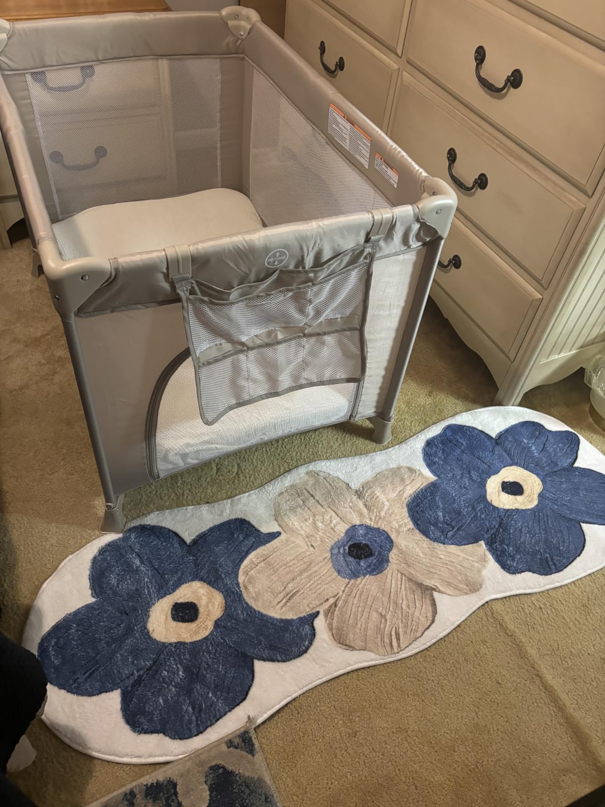 Portable Baby Playard & Playpen with Mattress, Travel Crib, Khaki | Baby Safe Folding Travel Bed w/ Mattress, Carry Bag, Breathable Mesh | Compact Lightweight Baby Bed for Babies & Toddlers customer photo 1
