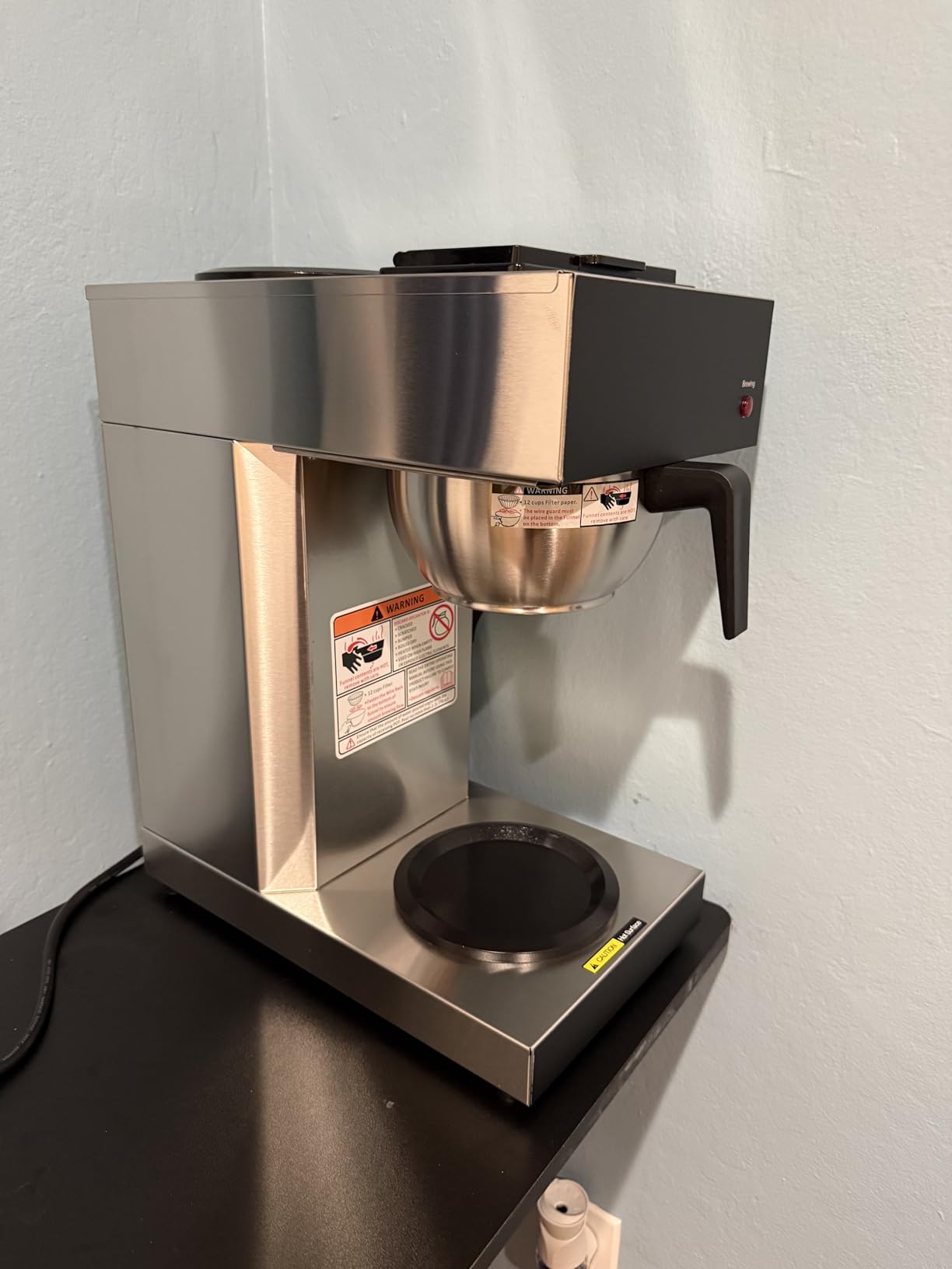 SYBO 12-Cup Commercial Pour Over Coffee Maker with 2 Warmers | ETL Certified, Stainless Steel, Reusable Brew Basket, Fast Brewing customer photo 1