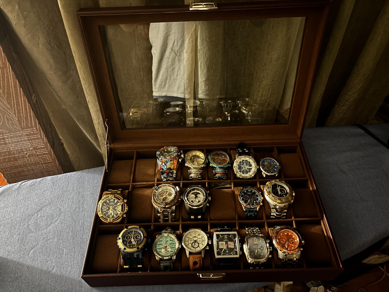 ProCase Watch Box for Men, 24 Slot Display Case with Real Glass Lid, Premium Storage Holder Organizer with Removable Pillows, Gift for Dad & Father's Day & Watch Collectors customer photo 1