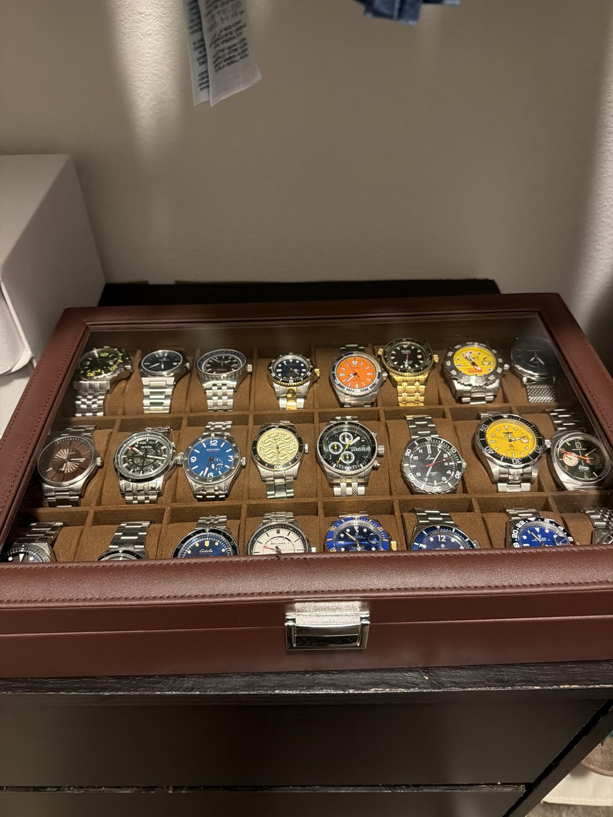ProCase Watch Box for Men, 24 Slot Display Case with Real Glass Lid, Premium Storage Holder Organizer with Removable Pillows, Gift for Dad & Father's Day & Watch Collectors customer photo 2