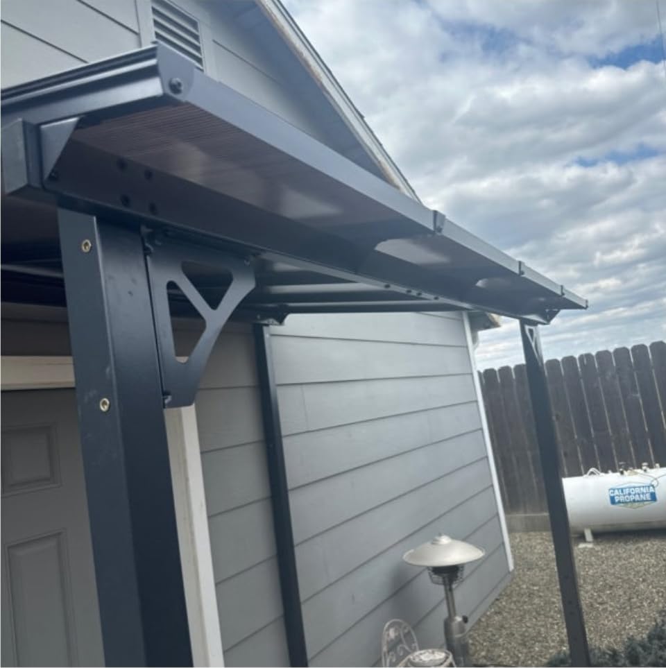 Aoxun 8'x10' Gazebo for Patio, Gazebo Pergola with Sloped Roof, Black | Heavy Duty Aluminum Frame Lean to Gazebo, Wall Mounted Gazebos Pergola on Clearance, Awnings for Patio, Decks, Backyard customer photo 1