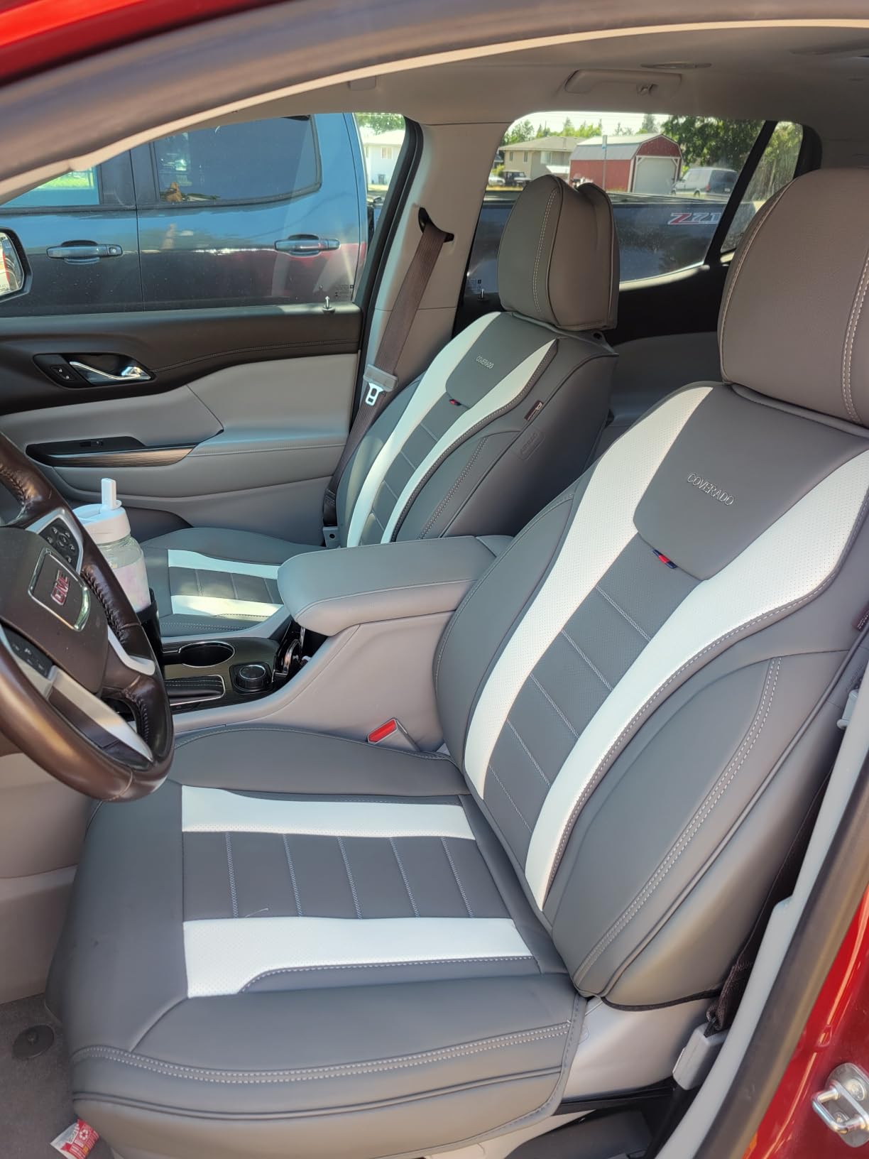 Car Seat Covers Full Set, Seat Covers for Cars, Front Seat Covers and Back Seat Cover Waterproof Leather Automotive Seat Cover, Universal Car Interior Protectors Cushion for Most Cars customer photo 1