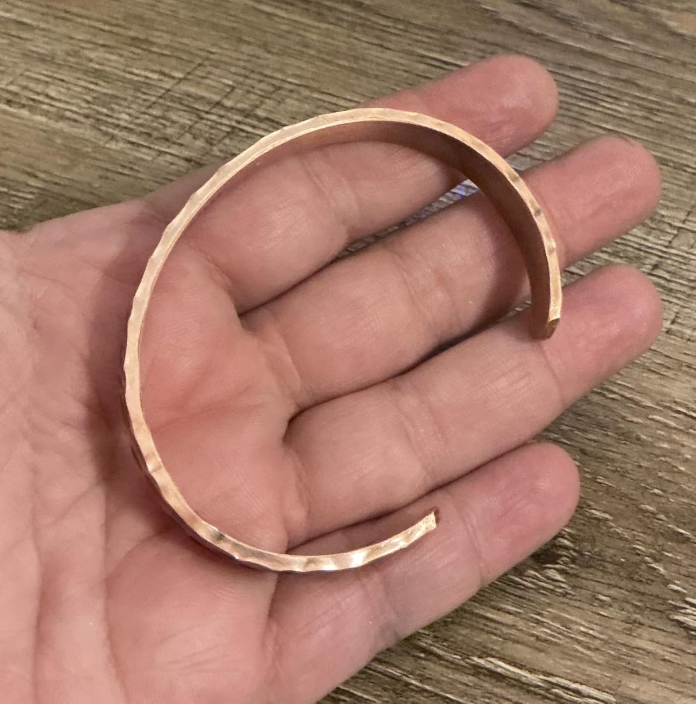 Pure Copper Bracelet - Copper Bracelet for Men & Women - 100% Solid, Raw & Uncoated Handmade Hammered Tibetan Cuff Bangle customer photo 1
