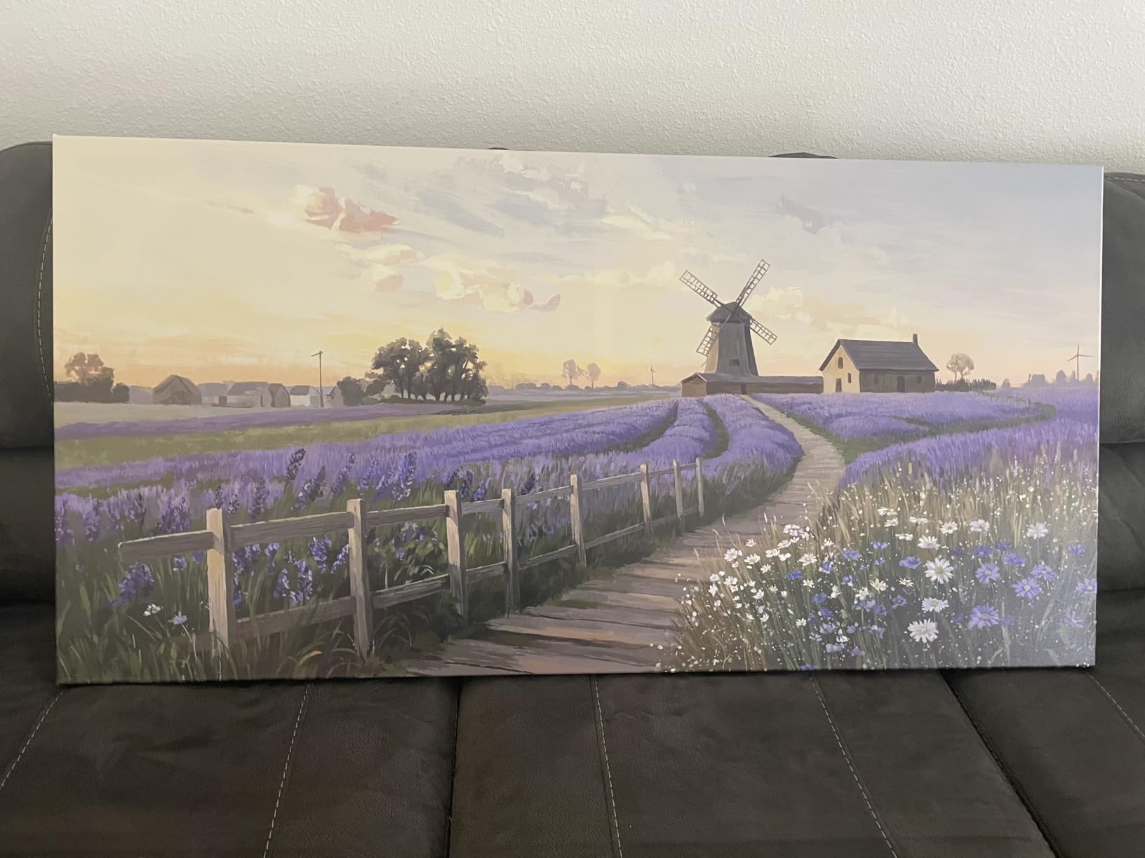 amatop Oversized Framed Canvas Wall Art 6x2.6 ft - Extra Large Farmhouse Art Work Boho Beach Coastal Ocean Nature Daisy Flowers Landscape Picture for Giant Living Room Bedroom Office Decor 71x31 customer photo 1