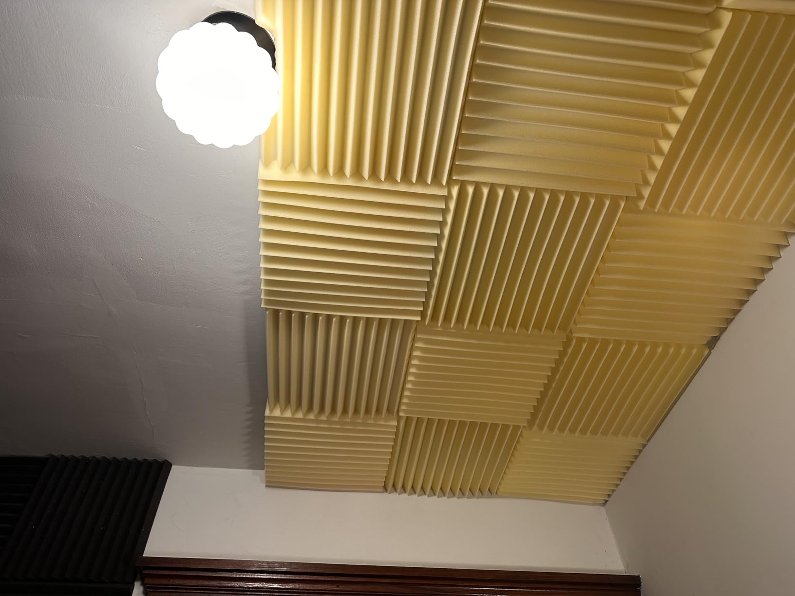 50 Pack Sound Proof Foam Panels for Walls, 2 X 12 X 12 Inches Acoustic Foam Panels, High Density Acoustic Panels Sound Absorbing, Noise Cancelling Studio Wedges, Black (NOT INCLUDE ADHESIVE) customer photo 2