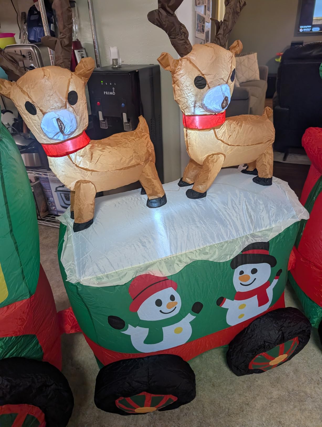 Thuodo 11 FT Long Christmas Inflatables Train with Santa Claus Reindeer Snowman Outdoor Decorations Blow Up Yard with Built-in LEDs for Lawn Garden Holiday Indoor Party Decor customer photo 2