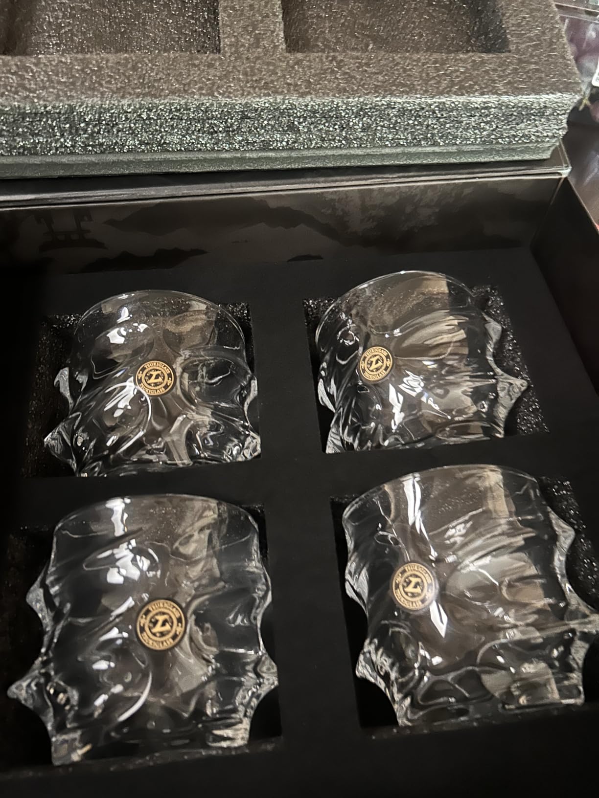 TSUKIGLASS Storm Crystal Cocktail Whiskey Glasses Set of 4 | Japanese Old Fashioned Rocks Tumblers, 8.45oz, Lead-Free Crystal, Gift Box customer photo 2