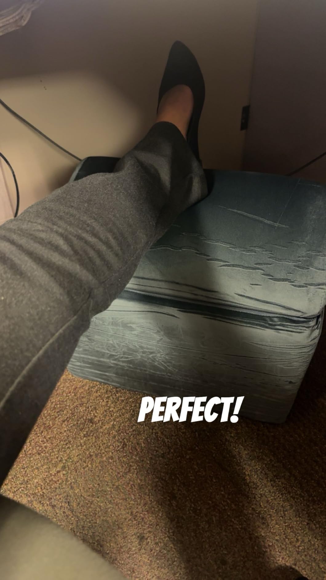 Foot Rest for Under Desk with 3 Heights, Foot Stool, Black | Memory foam adjustable footrest, Ergonomic leg elevation, Non-slip Bottom, Washable Cover, Desk Office Home Car Coach Bed customer photo 2