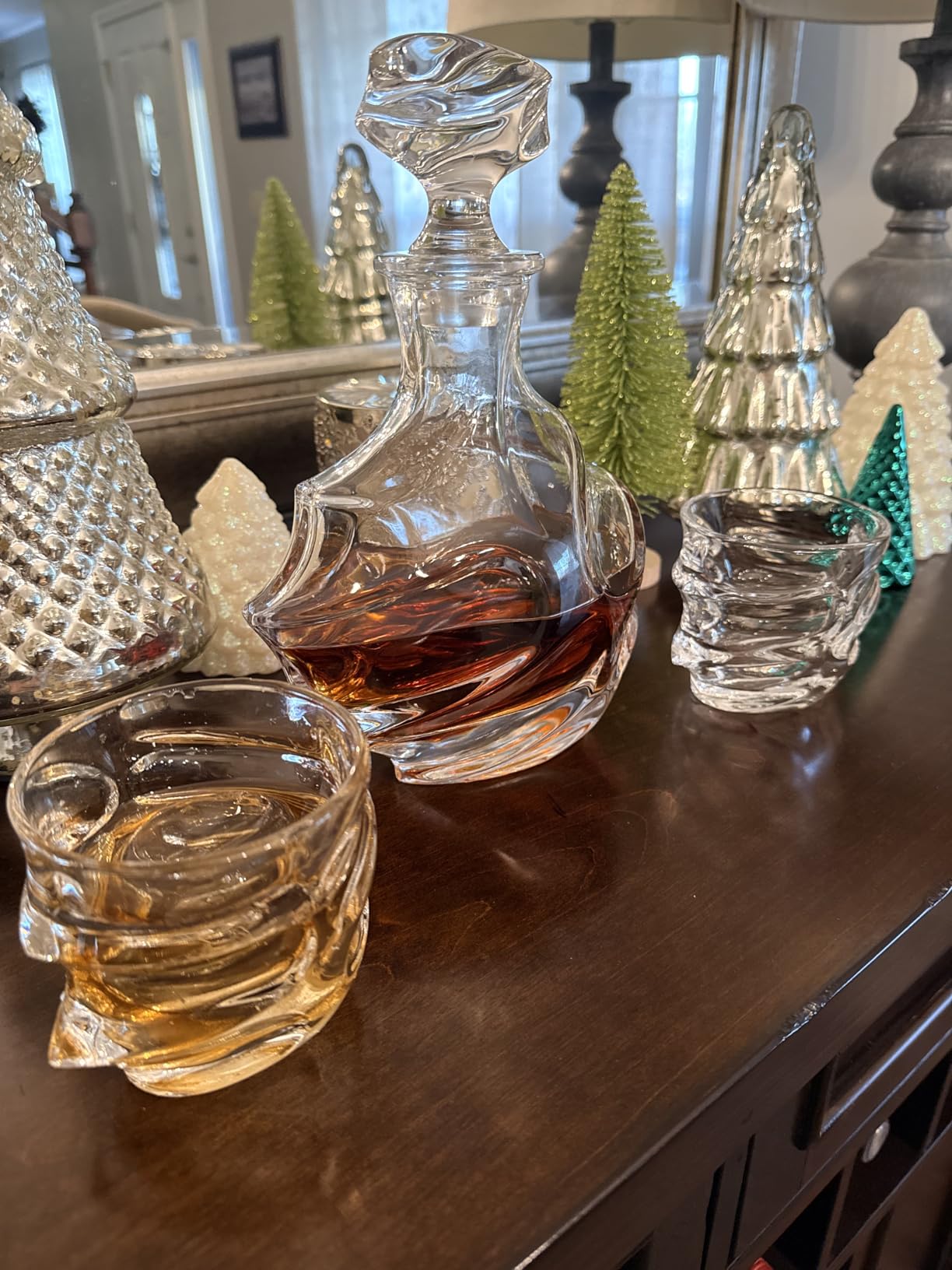TsukiGlass Storm Japanese Crystal Whisky Decanter, 750ml, 100% Ultra Clarity Lead-Free Crystal customer photo 2