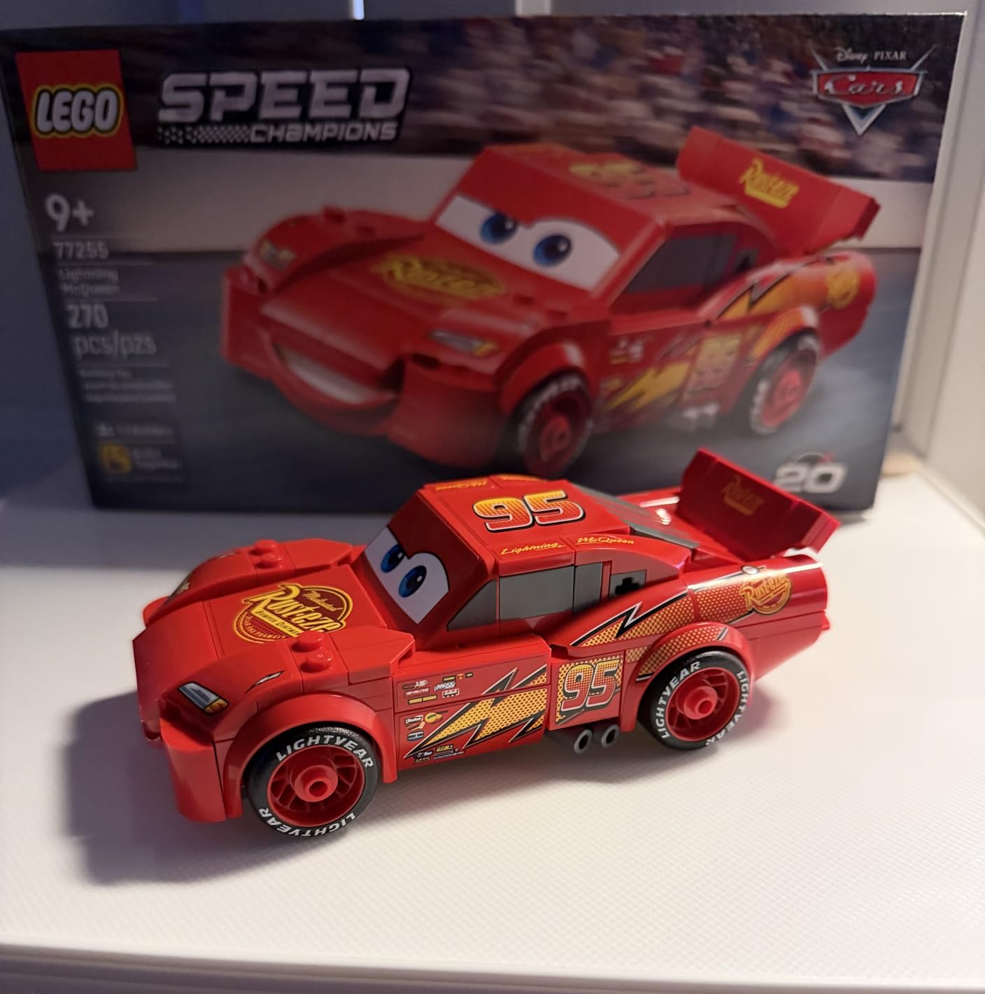 LEGO Speed Champions Lightning McQueen Toy - Disney Pixar Cars Building Blocks for Kids, Boys & Girls, Ages 9+ - Pretend Play Race Car & Bedroom Shelf Display - 77255 customer photo 1