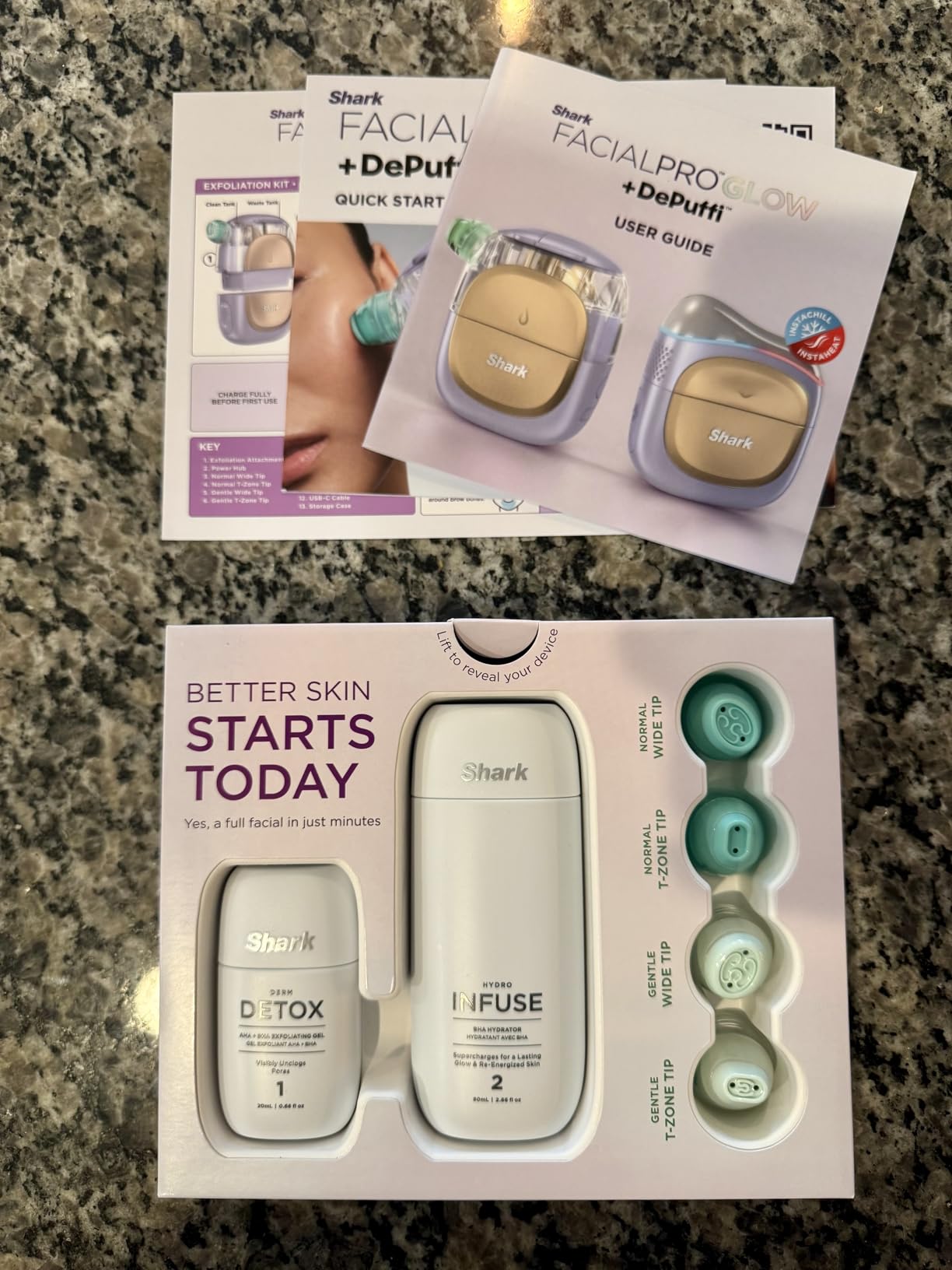Shark FacialPro Glow + DePuffi 2-in-1 Facial & Contrast Therapy | Hydro-Powered Facial System + Hot & Cold Therapy, Clinically Tested to Exfoliate, Hydrate & Depuff in 10 Minutes customer photo 2
