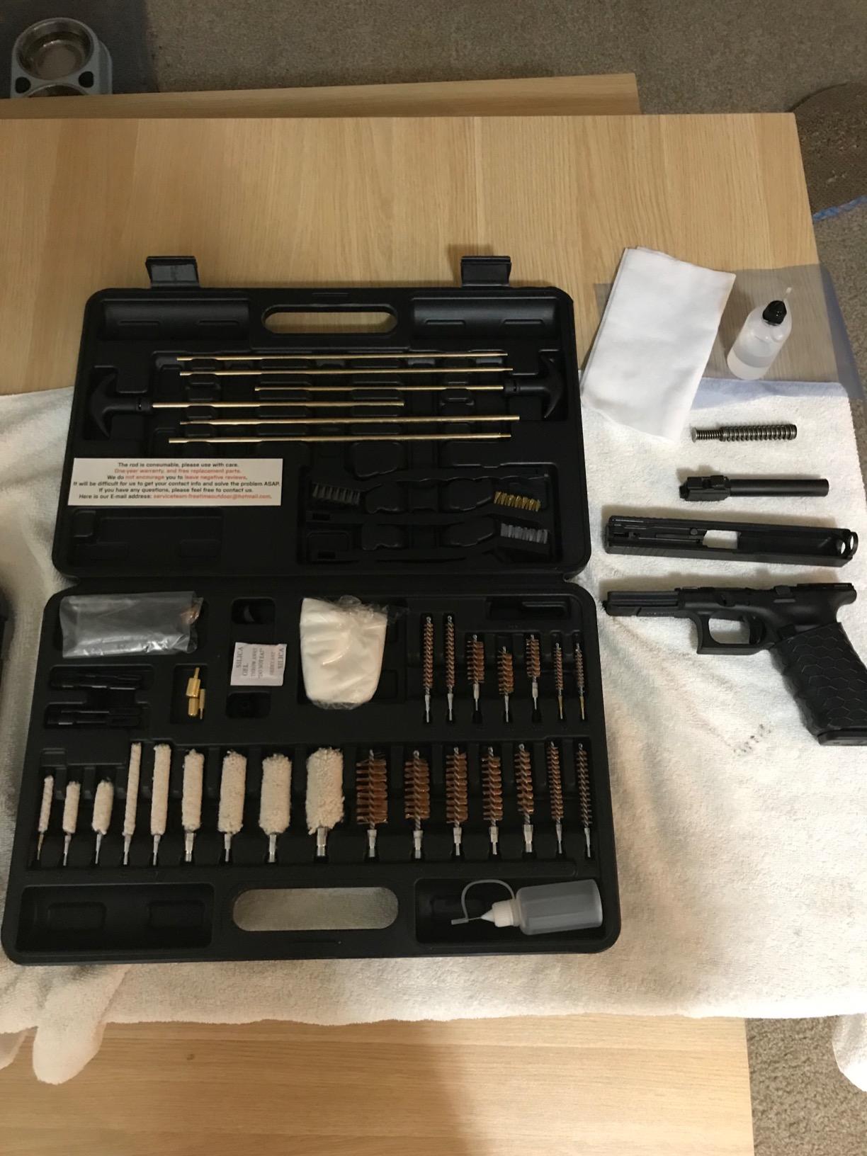 GLORYFIRE Elite Universal Gun Cleaning Kit, Cleaning Stand for All Caliber | All-Brass Brushes and Jags, Reinforced & Lengthened Rods, Cotton Mops, Steel Wire, High-End Double-Head Brushes customer photo 2