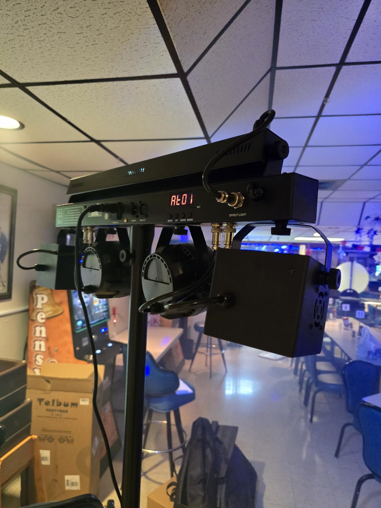 Telbum DJ Lights Stand for Parties - Professional 5in1 LED DJ Lighting System with Stand, DMX512, Sound Activated Stage Lights Package for Wedding Live Band Disco Club Gig Bar Booth Show Events customer photo 1