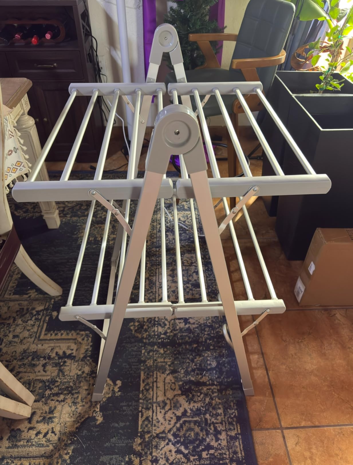 Heating Clothes Drying Rack Foldable Shoes Socks Silvery Gray | Indoor Clothes Drying Rack Foldable Dryer Racks for Laundry Drying Indoor Clothing Racks for Drying Clothes Horse customer photo 2