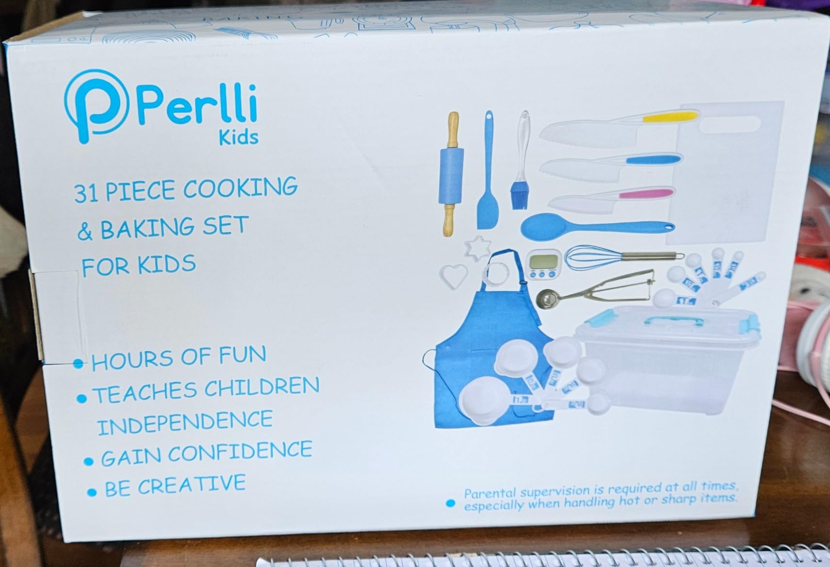PERLLI Kids Real Cooking and Baking Supplies Gift Set with Case (Pink) | 31 Piece Montessori Junior Chef Kitchen Set with Toddler Utensils, Kids Knife Set for Fine Motor Skills for Children Ages 6+ customer photo 2