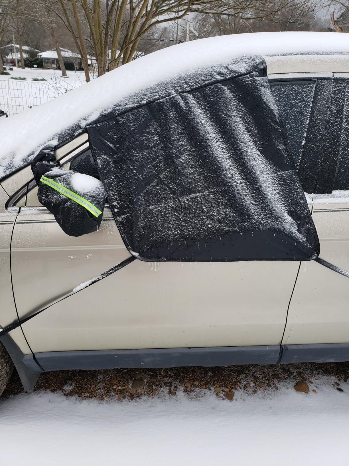 Car Windshield Cover for Ice and Snow - Universal Windshield Snow Cover with Side Window and Rearview Mirror Protector, Durable Magnetic Winter Frost Hail Guard, Suitable for Most Cars,SUV,Truck customer photo 2