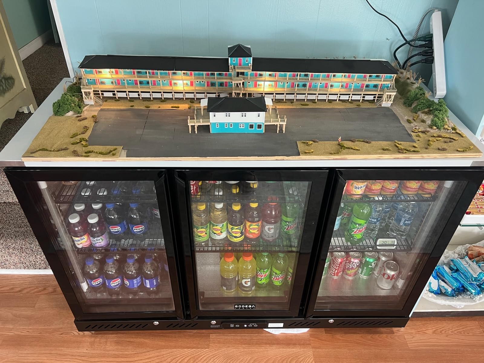 BODEGA BODEGACOOLER Commercial Bar Cooler With 3 Glass Doors,11.4 Cu.Ft Under Counter Beverage Refrigerator,Back Bar Refrigerator,Commercial Display Drink Fridge,LED Lighting Beer Wine Soda Drinks customer photo 1