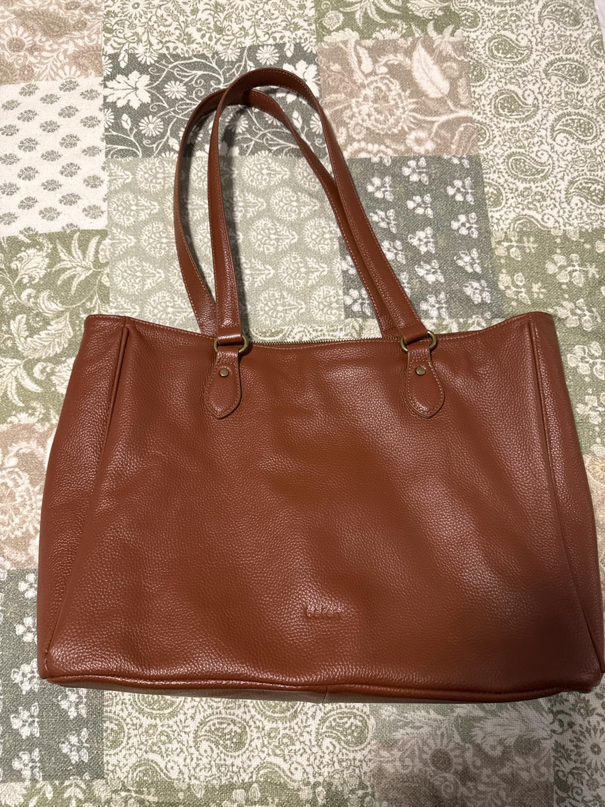 Genuine Leather Work Tote Bag for Women Leather Purse Handbags customer photo 1
