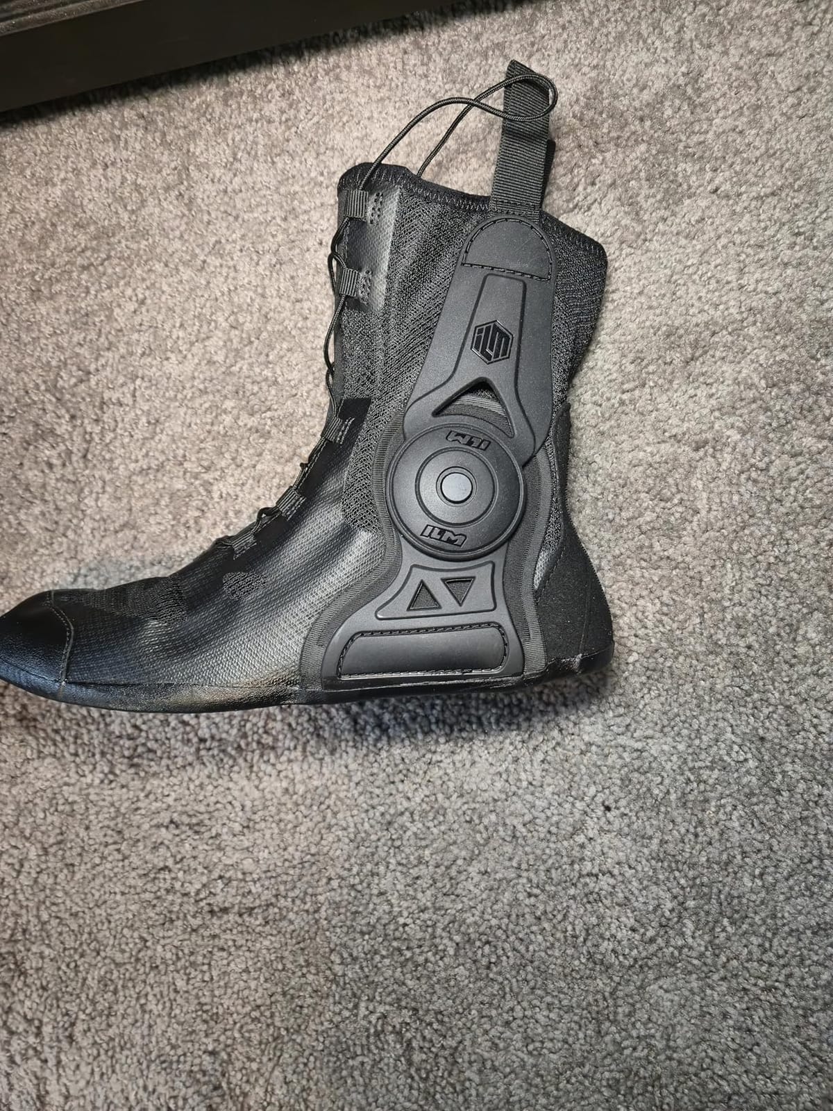 ILM Motorcycle Racing Boots Sport Footwear CE Protective Gear Model BRC1 | CE Racing Boots, Dual-Layer, TPU Armor, Anti-Torsion Sole, Heel/Shin Vents, 3D Mesh Liner, Side zip, Quick-Lock Buckle customer photo 2