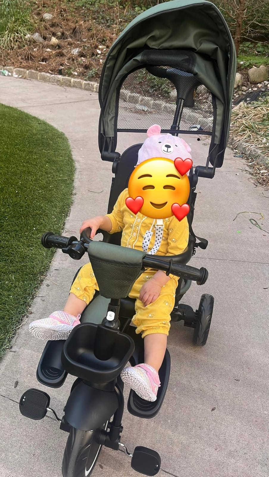 Kinder King 8 in 1 Toddler Tricycle with Push Handle, Folding Kids Trike with Rotatable Seat, Canopy, 5-Point Harness customer photo 2