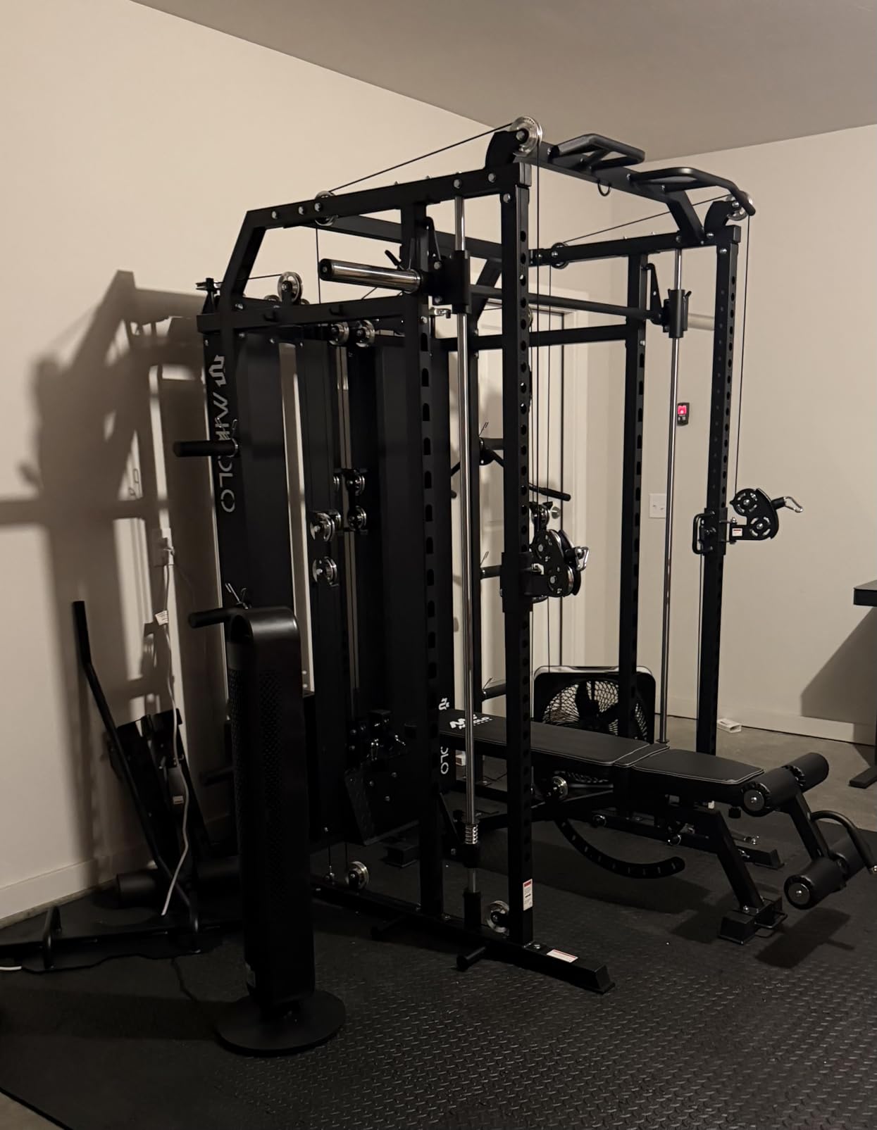 Mikolo Smith Machine with Weight Stack, Power Cage Home Gym System with LAT Pulldown & Cable Crossover, Multi-Functional Trainer with Dual Pulley System, Includes 10+ Free Attachments customer photo 1
