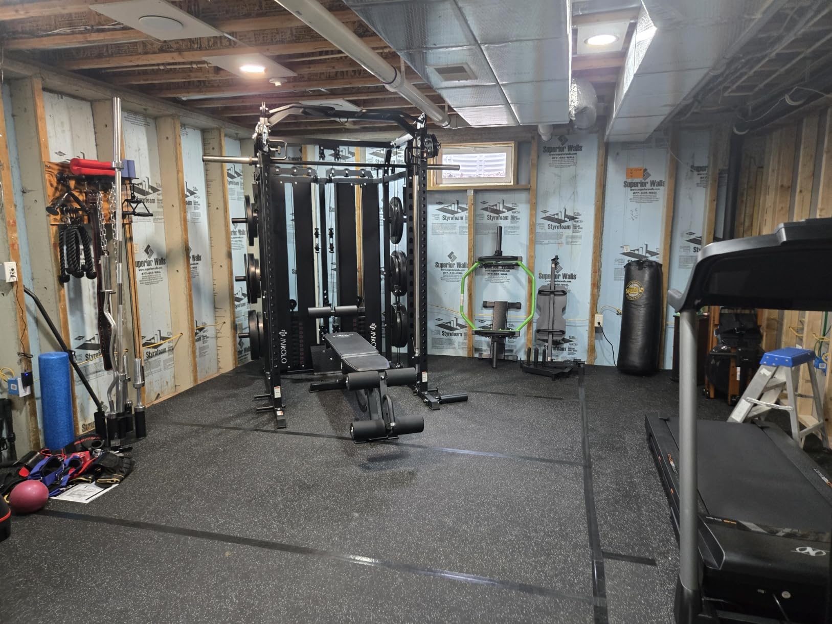 Mikolo Smith Machine with Weight Stack, Power Cage Home Gym System with LAT Pulldown & Cable Crossover, Multi-Functional Trainer with Dual Pulley System, Includes 10+ Free Attachments customer photo 2