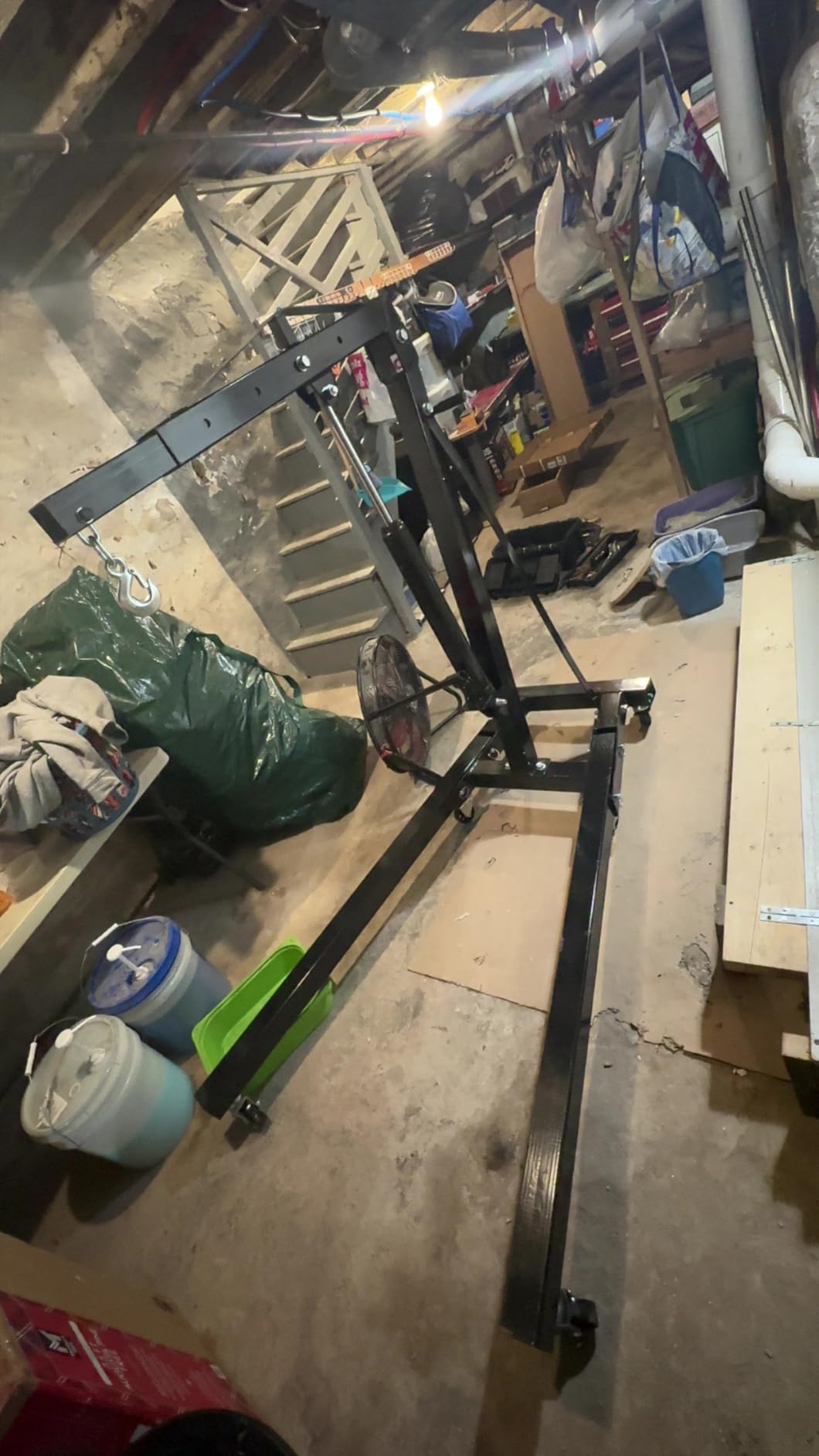 2 Ton Hydraulic Engine Hoist Crane, Folding Heavy-Duty Cherry Picker with 6 Locking Wheels & 4 Boom Positions, for Truck/SUV Engines, Garage Workshop, Industrial Lifting (Net Wt. 157 lbs) customer photo 1