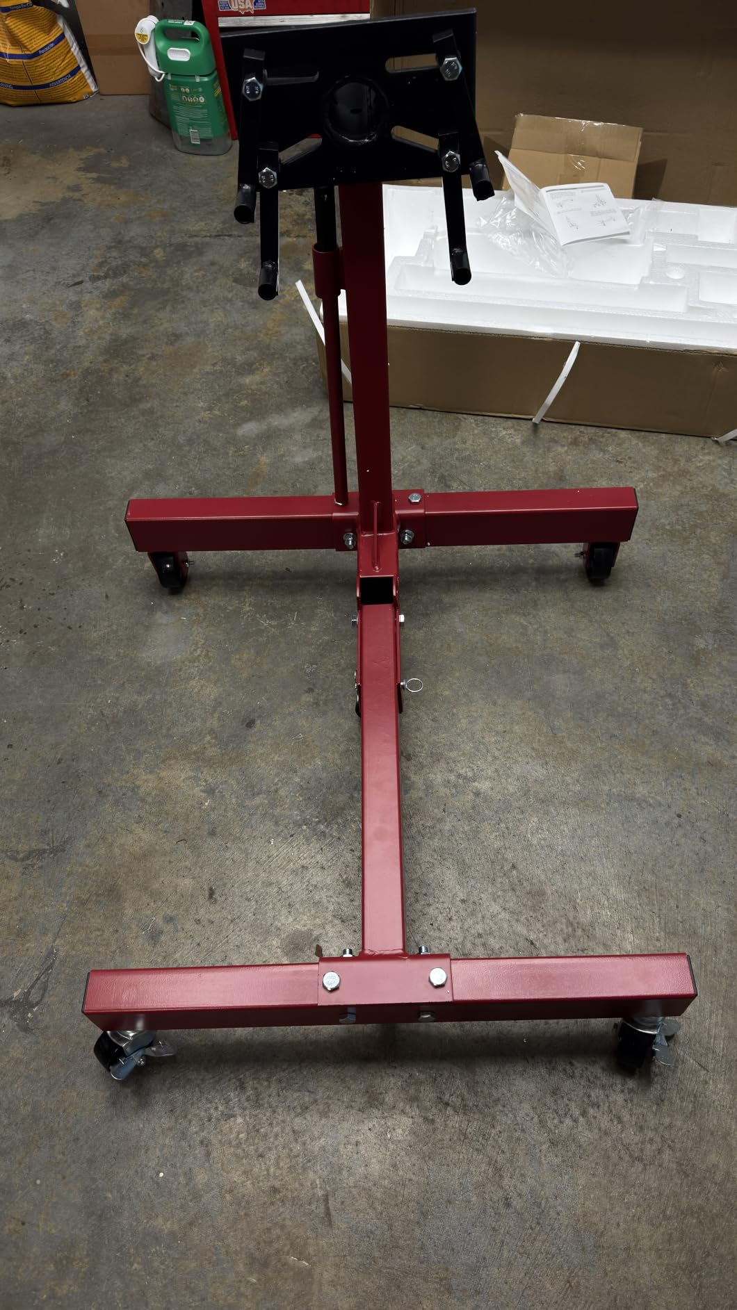 Maxority 1500 lbs Cast Iron Heavy-Duty Foldable Engine Motor Stand for Vehicle Maintenance and Auto Repair with 360° Rotating Head, 4 Adjustable Arms and 5 Casters customer photo 2