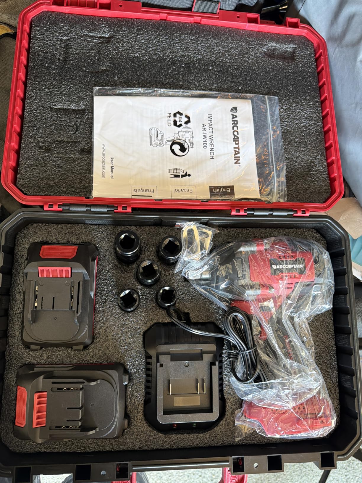 ARCCAPTAIN Cordless Impact Wrench 1500N.m (1106Ft-lbs) 1/2