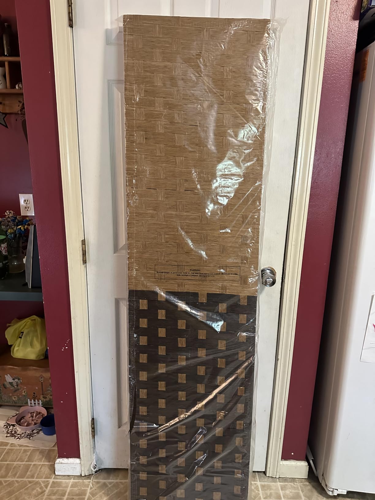 FDW Room Divider Wood Screen 4 Panel Folding Portable Partition Screens Wooden Mesh Woven Design Room Screen Divider for Home Office (Coal Black) customer photo 2