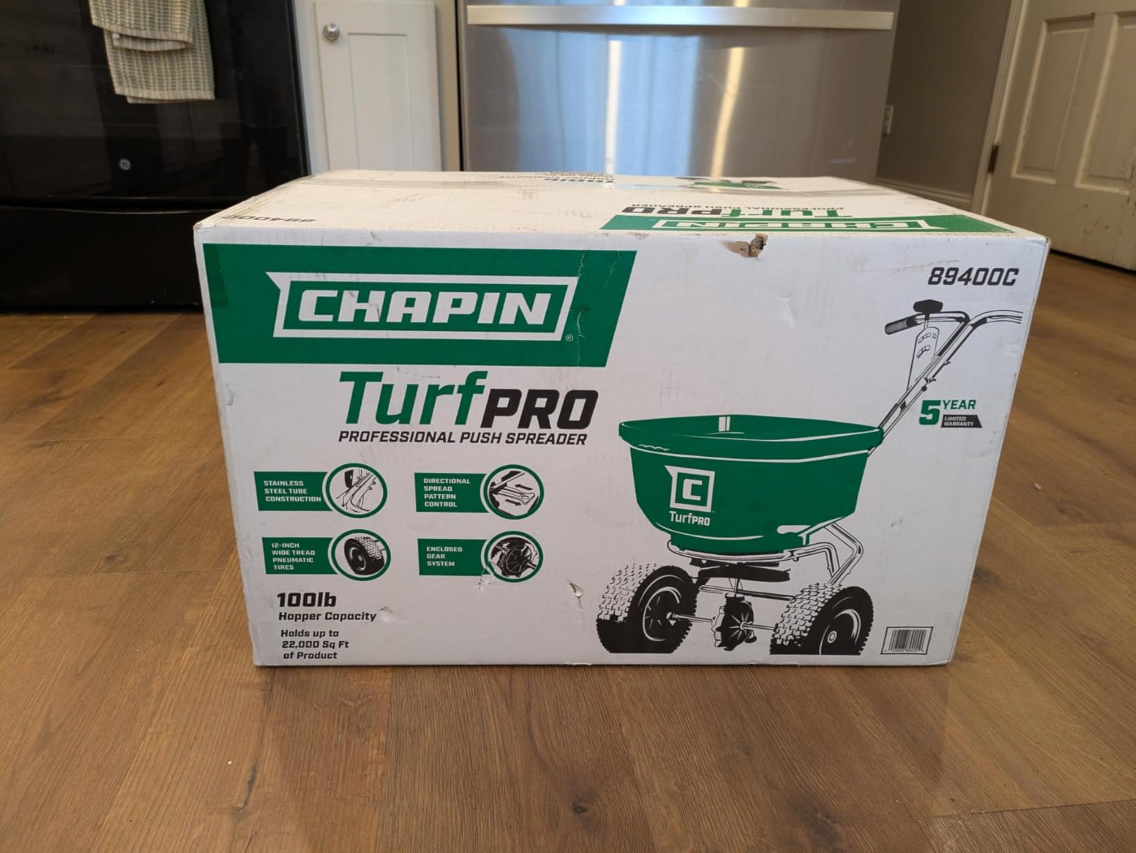 Chapin 100 lb Turf Spreader, Precision Control for Accurate Coverage | Stainless steel components; covers up to 22,000 sq ft per fill with precision spread control customer photo 1