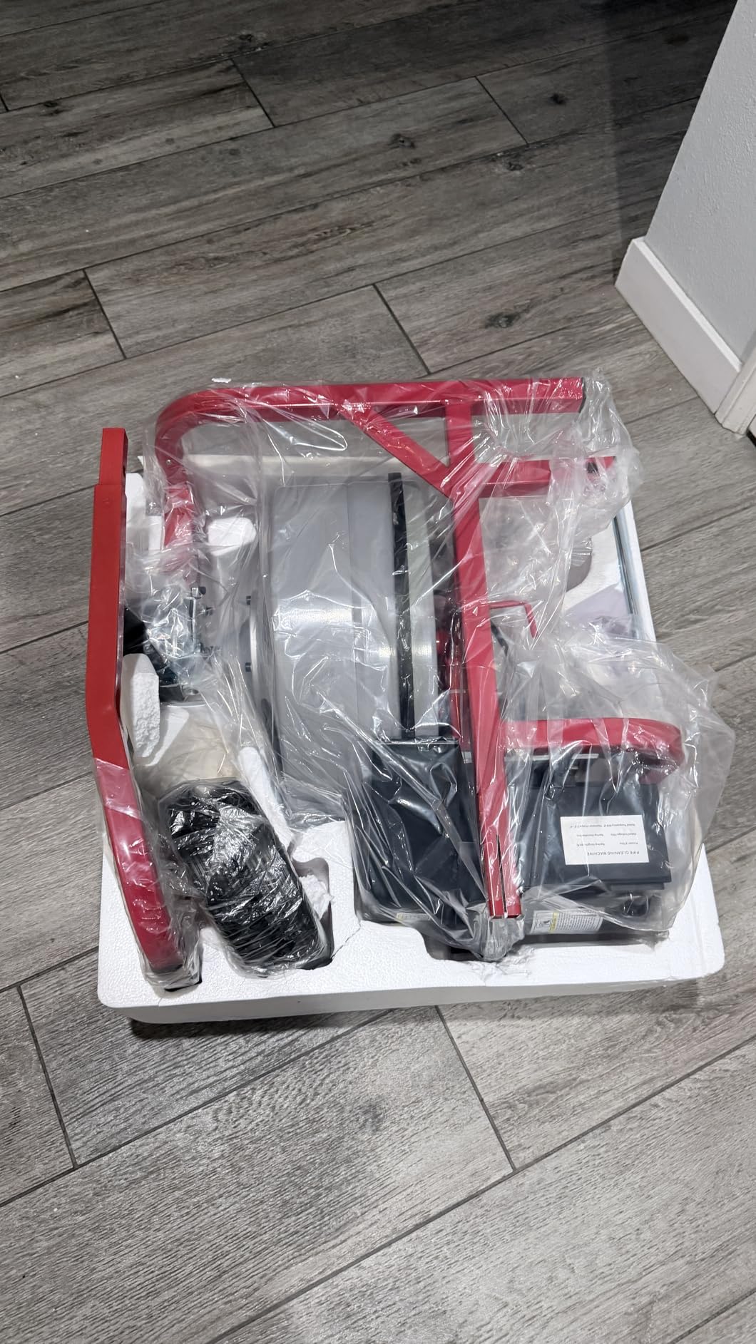 Albott 75 FT x 3/8 Inch Electric Drain Cleaner Machine | Auto-Feed Sewer Snake Auger for 1-4 Inch Pipes, with 10 Cutters, Wheels and Foot Switch, Gray/Red customer photo 1