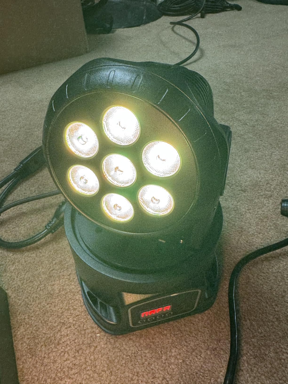 MINGJIE Moving Head Wash Light, 7x10W LED DMX DJ Stage Light | 12 Colors, Sound Activated, 540° Pan & 180° Tilt, Wash Effect Lighting for Weddings, Clubs, Concerts, Bars and Events customer photo 2
