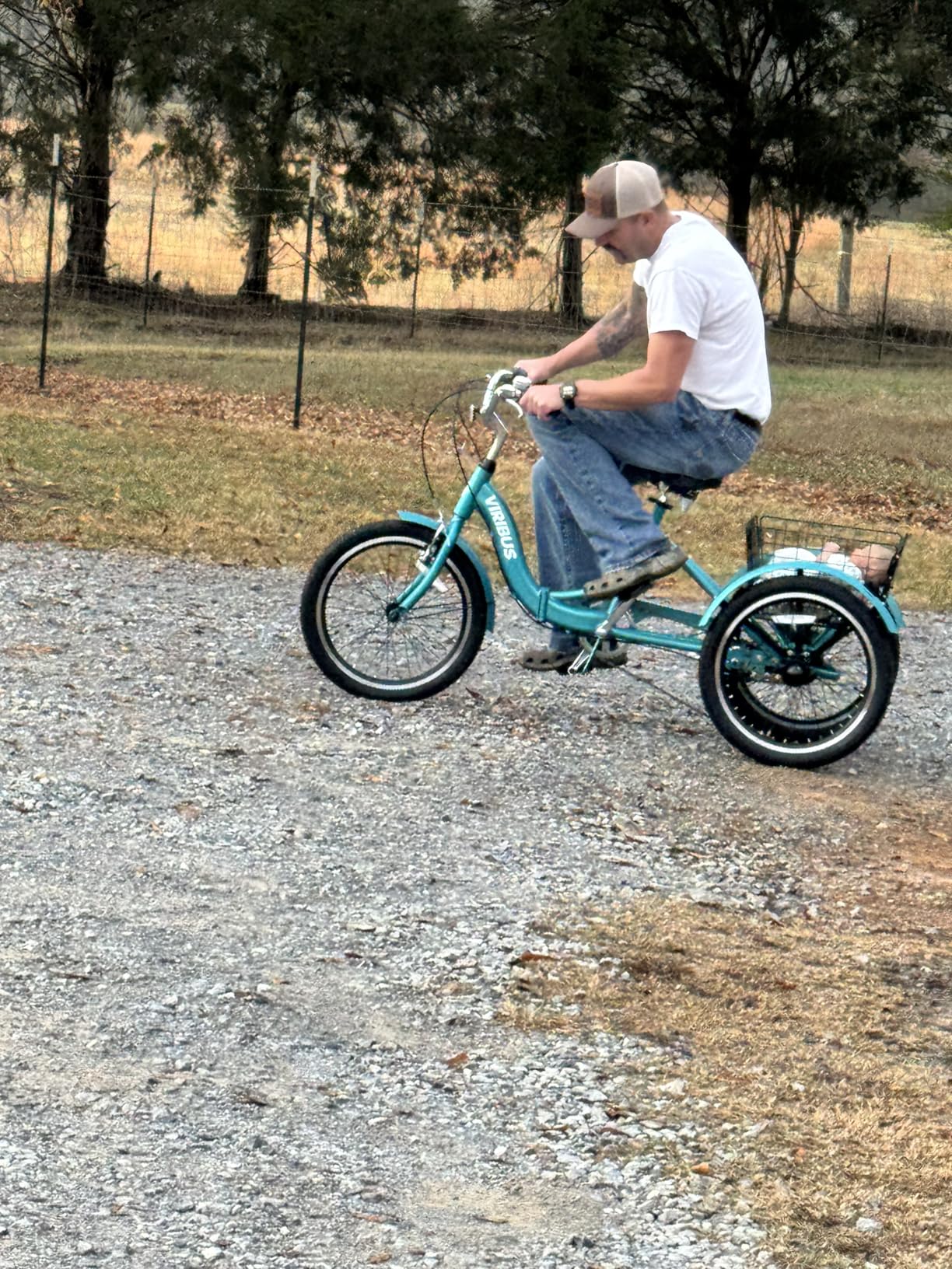 VIRIBUS Folding Tricycle for Adults, 7 Speed 20 Inch Wheels with Dual Chain Design customer photo 1